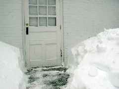 Dug out garage door