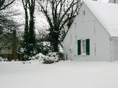 Garage and side snow